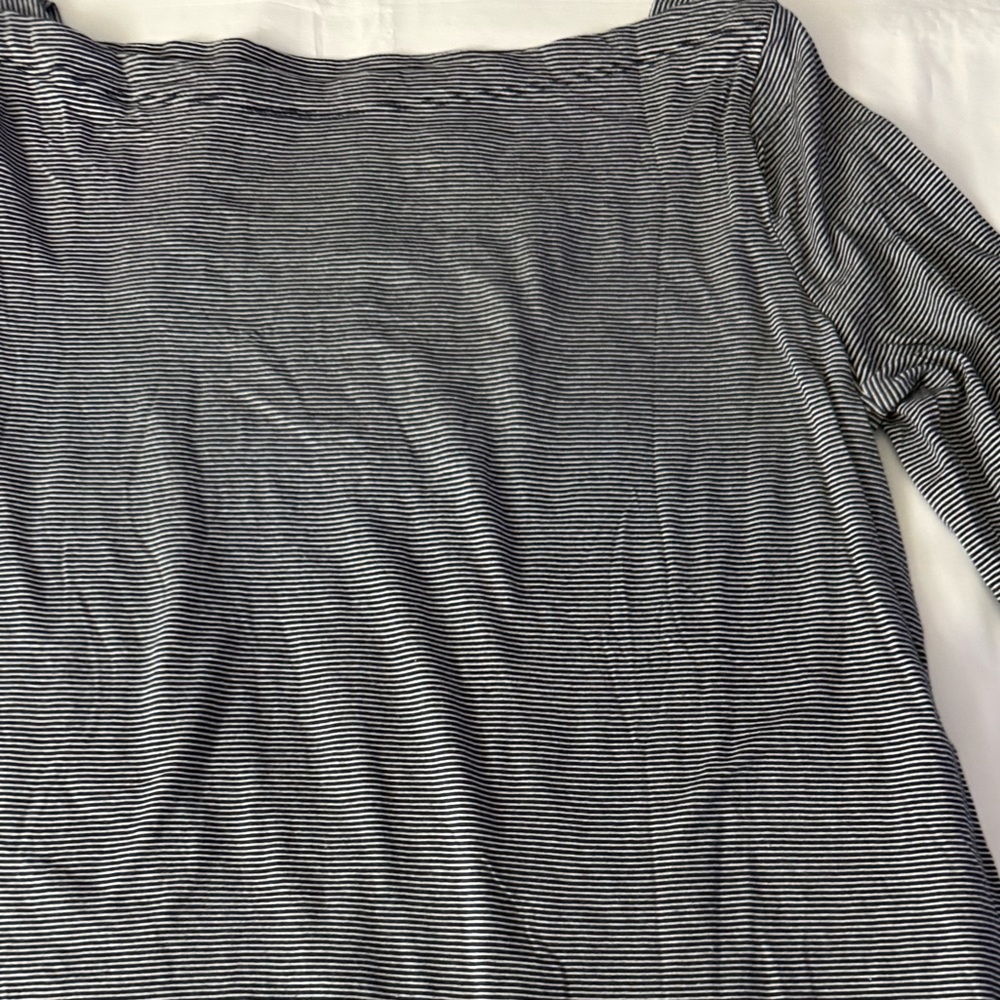 Ann Taylor LOFT Striped 3/4 Sleeves Shirt - Picture 4 of 11